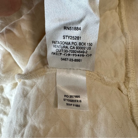Patagonia Organic Cotton Quilted Snap-T Pullover Blue/White/Cream Style #25281 - Picture 12 of 12